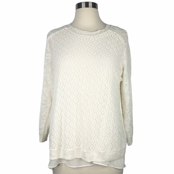 Lucky Brand Ivory Layered Sweater Pullover - Picture 1 of 6